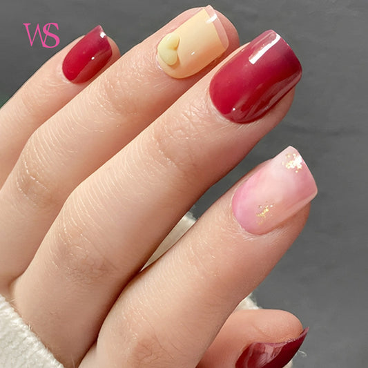 Splendid Red Short Square Acrylic Nails for DIY at Home
