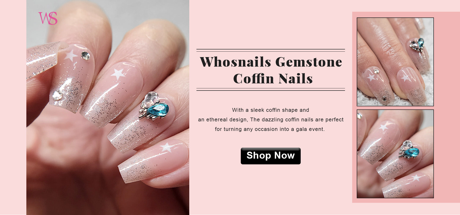 whosnails gemstone coffin nails banner